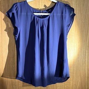 Size large Mine sheer blue shirt sleeve blouse